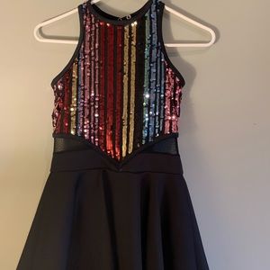 Weissman Rainbow Sequin Jazz Dress Costume